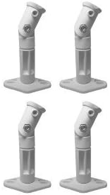 VideoSecu 4 White Universal Satellite Studio Speaker Mounts/Brackets for Walls and Ceilings 1VD (White, 4 Pack)
