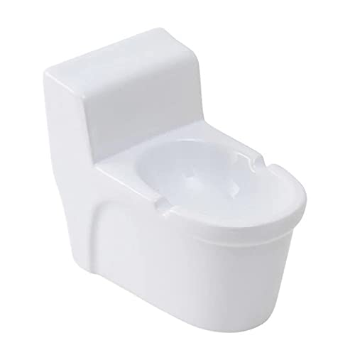 Novelty Creative Fashion Ceramic Porcelain Cigarette Ashtray Plant Flowerpot Home Decoration Ornaments (White toilet)