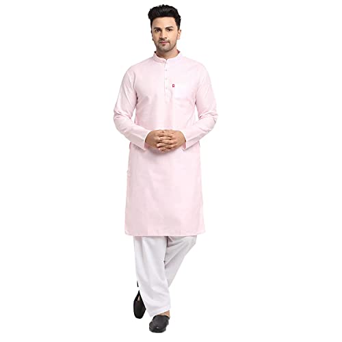 Image of Royal Kurta Mens Cotton Solid Pattern Kurta and Salwar Set