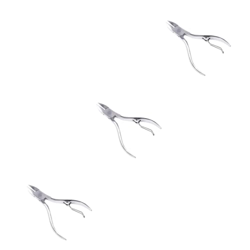 Beavorty 3pcs Professional Cuticle Nippers Instant Cuticle Remover Stainless Steel Nail Nipper Eagle Mouth for Manicure