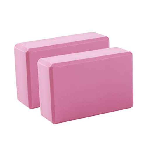 MUSISALY 2PCS Thickened Eva Yoga Block Durable Fitness Props for Home Use Multi Purpose Dance and Yoga Supplies for Balance and Flexibility Training Pink