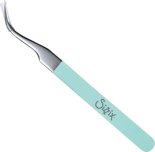 Sizzix Curved Fine Tip Tweezers 664140 for Intricate Projects, Scrapbooking, Cardmaking, One Size, Multi Colour