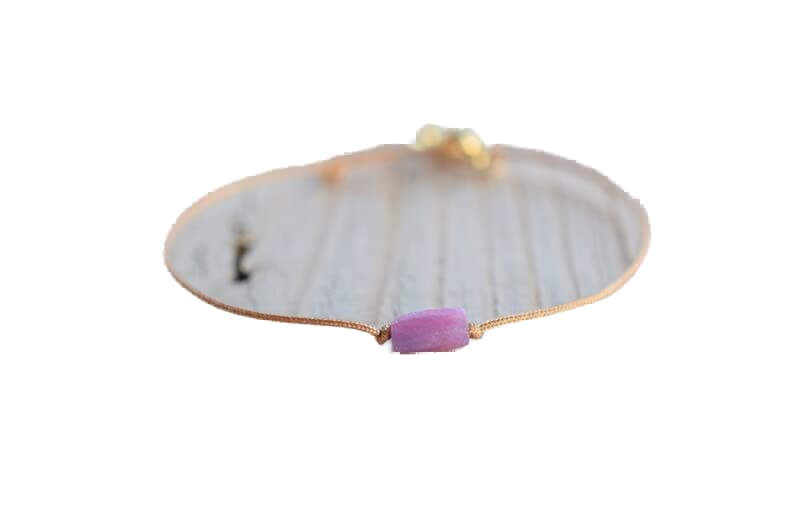 Bracelet en perles de rubis 12mm cordon ajustable le cadeau idéal de protection et bien etre