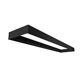 2 cornici in alluminio, 120 x 30 cm, colore nero, extra alti, per montaggio di un pannello LED retroilluminato, 119,5 x 29,5 cm, lampada da soffitto, L1200 x 300 x 68 mm