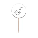 Impact Danger Earth Meteoriti Stuzzicadenti Bandiere Rotonde Etichette Decorazione Del Partito