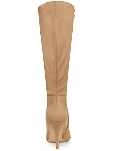 Allegra K Women's Pointed Toe Stiletto Heels Knee High Boot3