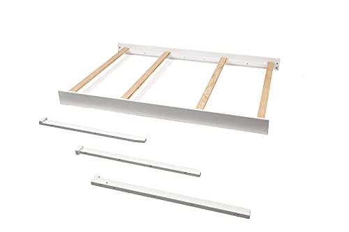 Image of CC KITS Full-Size Conversion Kit Bed Rails for Sorelle Crib & Changer Combos - Solid Wood Rail - Toddler & Adult Rail for Full-Size Beds - Nursery & Baby Furniture (White - Florence Crib & Changer)
