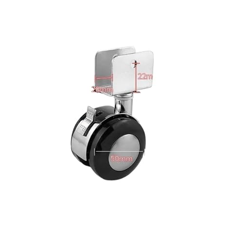 Roulette de 2 pouces silencieuse directionnelle avec pince de frein de 20mm pour meuble