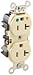 Leviton 8300-IGI Narrow Body Duplex Receptacle, Straight Blade, Hospital Grade, Isolated Ground, 10-Pack, Ivory, 10 Piece