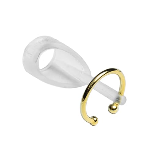 Deafmetal USA Retention Hearing Aid Cuff and Silicone Holster Attachment - Fits BTE and RIC Hearing Aids and BTE Cochlear Implant Processors - Keep Hearing Devices Secured - Gold - 1 Ear