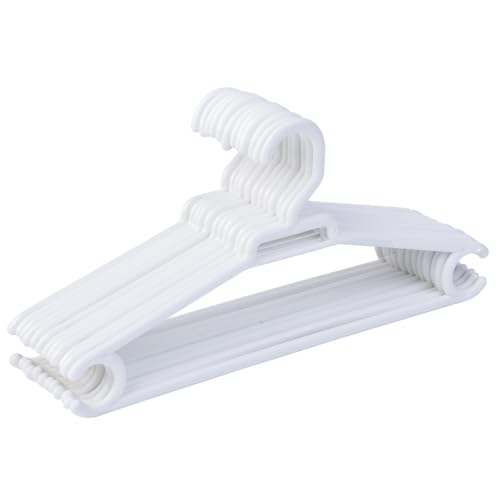 Perchas Infantiles de Plástico – Pack de 12 Unidades | Color Blanco | Tamaño 26,8x13,2 cm | Perchas Ligeras y Resistentes para Ropa de Niños   Fabricadas en España