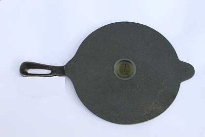 Shiv Tawa Cast Iron Dosa Tawa 12 Inch with Handle Pre-Seasoned Cast Iron Skillet (Black)