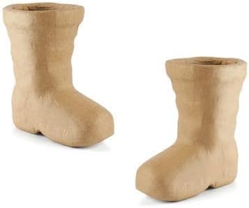 Paper Mache Santa Boot-This Papier Mache Santa Boots for Crafts is The Classic Santa Boot Shape and with an Open Top. by Factory Direct Craft