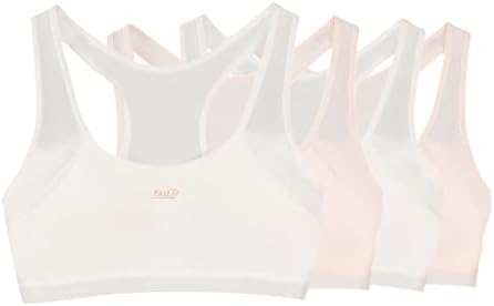 Felskin Training Bras for Girls 8-14,Girls Training Bra-Racerback Sports Seamless Bras Underwear, Ultra Comfort Soft-4 Pack