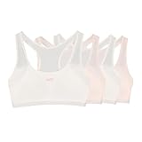 Felskin Training Bras for Girls 8-14, Girls Training Bra-Racerback Sports Seamless Bras,Teens 8-10 Years Old Ultra Comfort Soft Breathable Cotton Bras 4-Pack