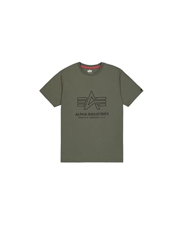 Alpha Industries Logo Print T-Shirt Homme col rond noir en coton