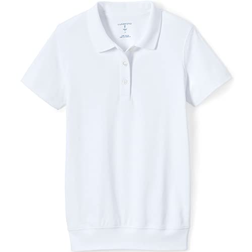 Lands' End School Uniform Big Kids Short Sleeve Banded Bottom Polo Shirt2