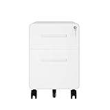 BISLEY Rollcontainer EasyRoll: mit 1 Schublade und 1 Hängeregistaturschublade/Bürocontainer weiß/Rollwagen Maße: H:500 x B:400 x T:500 mm; Gebrauch für Schreibtisch, Akten, Dokumente, Schreibwaren