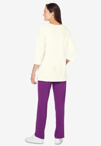 Woman Within Plus Size Floral Tee And Pant Set2