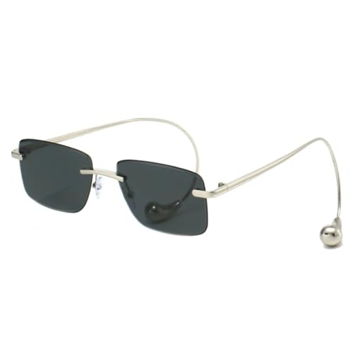 Lunettes carrées sans monture aux finitions bijoux élégantes
