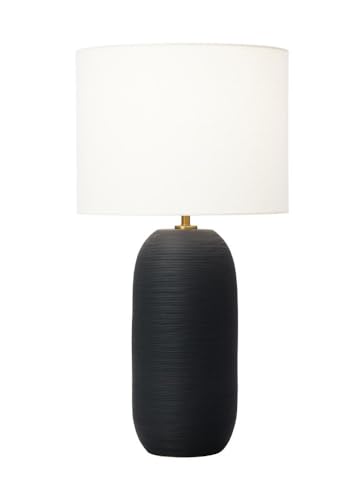 Visual Comfort Studio Collection Fanny - 9W 1 LED Slim Table Lamp-28.13 Inches Tall and 15 Inches Wide-Rough Black Ceramic Finish