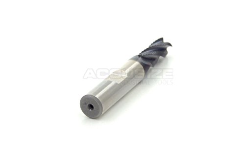 Image of Accusize Industrial Tools 5 /16'' Fine Tooth M42 8% Cobalt Tialn Roughing End Mill, 3 /8'' Shk Dia, 3 /4'' Flute Length, 2-1 /2'' Oal, 4 Flute, 1104-0516 | Fine Tooth, M42 8% Cobalt, TiAlN Coated, 2-1 /2 inch OAL, Single End, Center Cutting