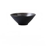Hinniuy 日本製陶器製ラーメン丼 - 業務用・家庭用のレトロスタイルの大型ラーメン丼 な陶器製の大型丼は、アジア風の麺料理、スープ、サラダ、麺類に最適ですレストランやご家庭に最適です電子レンジと食器洗い機に対応 直径4.5/7/8インチ (ブラック,9インチ)