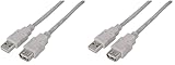 AISENS Cable Extensión USB 2.0 Tipo A Macho/Hembra 1m (Paquete de 2)