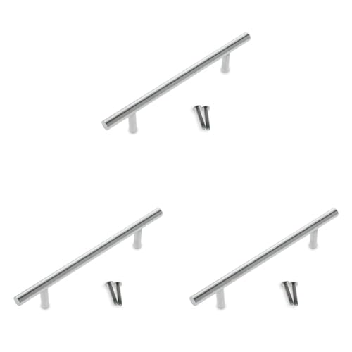 Amig - Tirador para muebles, Acero Inoxidable 18/8, Mate, 192 mm, Resistente y Duradero, Fácil de Instalar, Moderno y Elegante (Paquete de 3)