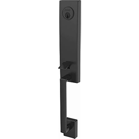 Schlage FCT58-CEN Custom Century Keyed Entry Single Cylinder Half Plate Handlese, Matte Black Cover