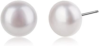 1/5 Pairs Pearl Earrings for Women,925 Sterling Silver Hypoallergenic Freshwater Natural Cultured Pearl Earrings Set,Big Small White Pearl Earrings Stud for Women Men Girls Jewellery Christmas(3-11mm)