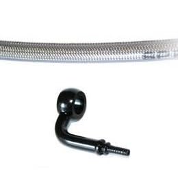 Manguera de aviación de freno delantero para Honda 125 CBF 2009-2017 - Inox, Negro