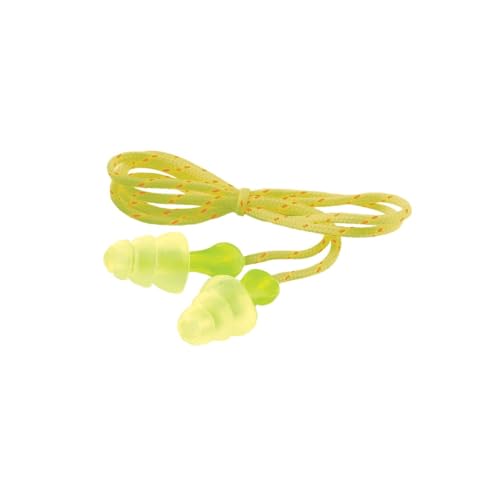 3M Tri-Flange Earplugs P3001, Cloth, Corded, Pack of 100