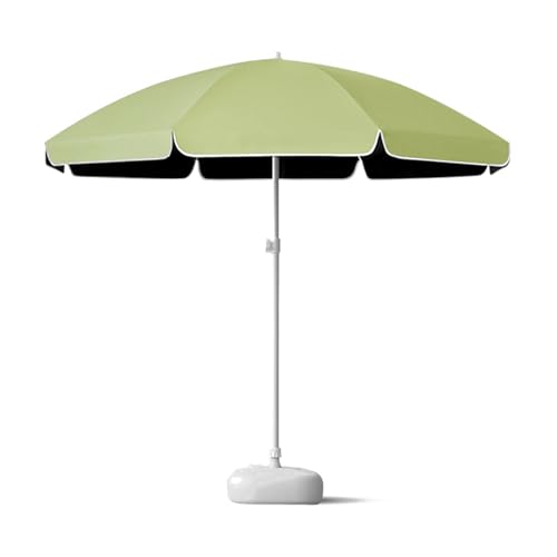FORRTY Sombrilla Redonda Plegable For Jardín, Sombrilla De Playa Portátil, Parasol Exterior Solar, Diámetro 180–320cm, Protección Solar UPF50+, Impermeable(Green+Base,180cm(70.9'))