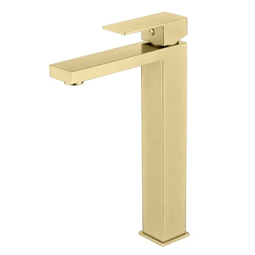 SUMERAIN Bathroom Vessel Sink Faucet Brushed Gold Stainless Steel