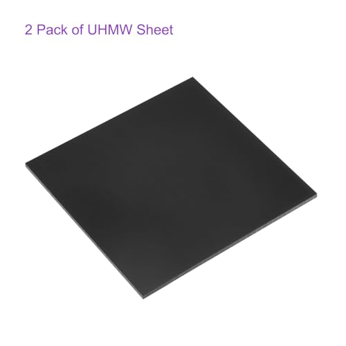 Image of DMiotech 2 Pack 8 x 8 x 0.1 Inch Plastic UHMW Sheets, Ultra High Molecular Weight Polyethylene, Opaque Black Polyethylene Board for Automotive, Chemical, Manufacturing, DIY Home Kitchen