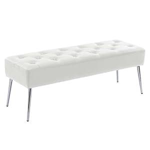 Duhome Sitzbank Gepolstert Schuhbank Weiß
