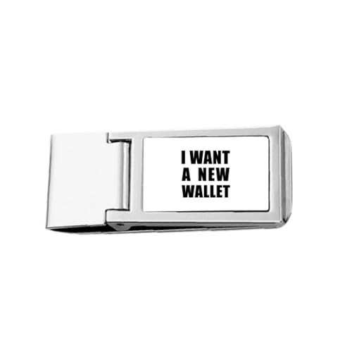 I Want A New Wallet Art Deco Fashion Slim Money Clip Stainless Holder Pocket Wallet
