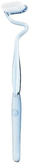 FAFOUR S-Shape Toothbrush Scientific Vertical Brush for Adults, Soft-Bristled Tongue Coating Interdental Brush, for Cleaning and Massaging Gums, Extra Clean Toothbrush (Blue)