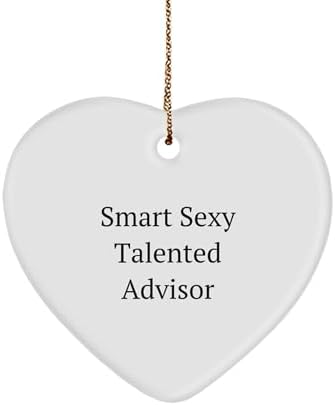 Funny Smart Sexy Talented Advisor Gifts from Friends for Advisor Heart Ornament - Christmas Unique Decor image 2