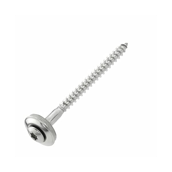 100 Stück Spenglerschrauben SCREW REBEL 4,5 x 60 mm - Edelstahl A2, Inox mit EPDM-Dichtscheibe Ø15mm TX 20 - mit CE…