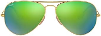 Ray-Ban Aviator Sunglasses in Matte Gold Green Mirror โ RB3025 112/19 58 RB3025 112/19 58