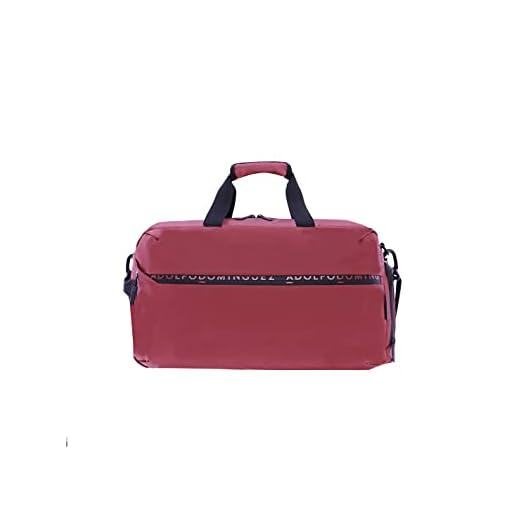 Adolfo Dominguez Bolsa de Viaje para Hombre y Mujer, Equipaje de Mano Denis, Weekender-Maleta, Color Rojo