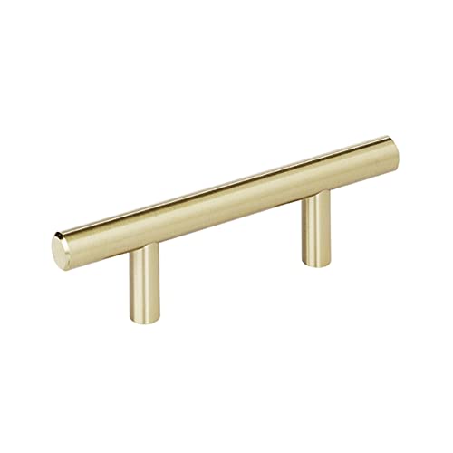 Image of Amerock 10 Pack 2-1 /2 inch Bar Pulls Golden Champagne Drawer Pull | 2-1 /2 inch (64mm) Center-to-Center Mounting Distance and 4-7 /8 inches Overall Length, Durable Carbon Steel Cabinet Hardware