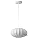 Fivemengo 11.5in Small Lantern Pendant Light, Imitation Silk Lampshade, White Bubble Pendant Light, Large Hanging Lamp Simple Chandelier for Dinning Room Kitchen Island Bedroom Restaurant Cafe