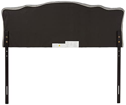 Baxton Studio Rita Modern And Contemporary Queen Size Grey Fabric Upholstered Button-Tufted Scalloped Headboard #TOP2