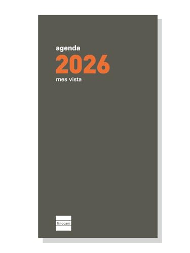 Finocam - Recambio agenda 2026 Mes Vista | Enero - Diciembre (12 meses) | Recambio anual agenda Plana P497 con Notas, Teléfonos y Calendarios - Español