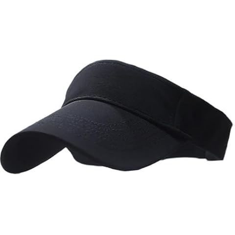 Outdoor Sports Vintage Pigment-Dyed Sun Visor Hat Caps for Golf Baseball Tennis - Women and Men (B - Black) Cover
