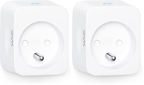 WiZ - Enchufe inteligente Smart Plug, Control inteligente mediante aplicación/voz a través de App, compatible con Alexa y Google Home (Paquete de 2)