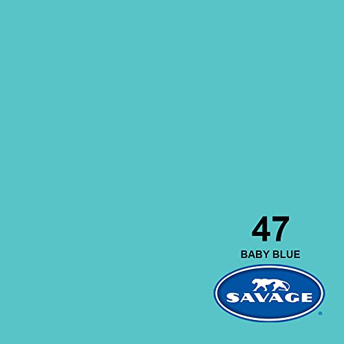 Savage Seamless Paper Photography Backdrop - Color #47 Baby Blue, Size 53 Inches Wide X 36 Feet Long, Backdrop For Youtube Videos, Streaming, Interviews And Portraits - Made In Usa #TOP2
